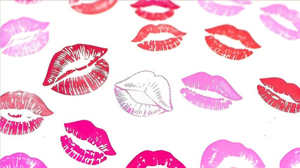 lipstick kiss prints, fashion world print format, cosmetics and perfumes