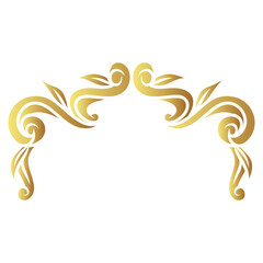 abstract golden floral frame