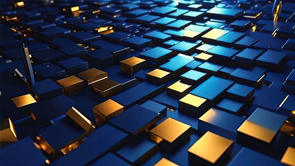 Obraz premium Abstract blue background for flyer, graphic design with rectangular shapes.