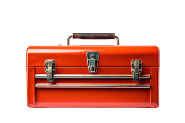 A Classic Red Toolbox Ready For Action on a Clear PNG or White Background.
