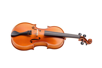 Fototapeta premium A Violin's Song in the Stillness of White on a Clear PNG or White Background.
