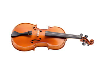 A Violin's Song in the Stillness of White on a Clear PNG or White Background.