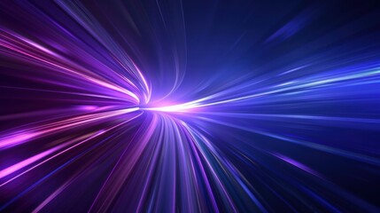 Abstract Light Trails in Purple and Blue