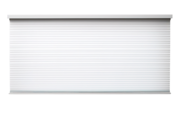 White Cellular Shade Pulled Down for Privacy in a Modern Room on a Clear PNG or White Background.