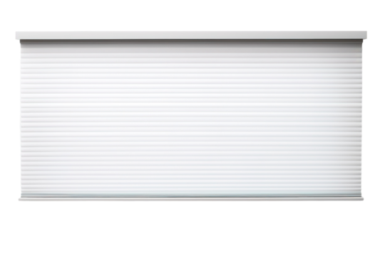 White Cellular Shade Pulled Down for Privacy in a Modern Room on a Clear PNG or White Background.