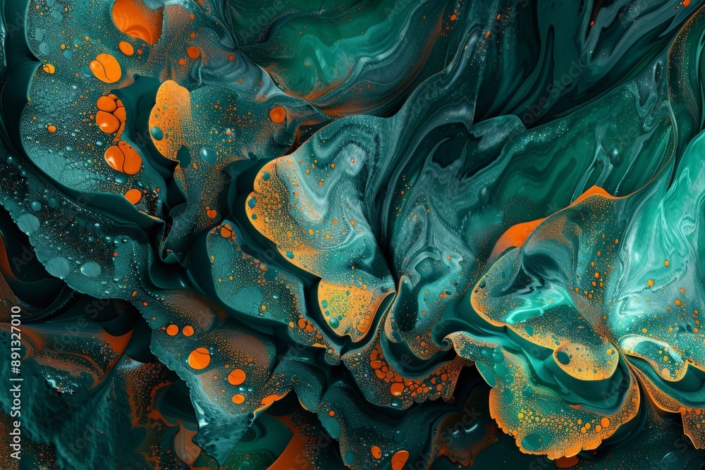 Aufkleber An eye-catching abstract piece featuring a vibrant combination of swirling patterns and vivid hues, creating a dynamic and captivating visual experience that stimulates the imagination.