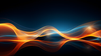 digital artwork 3d rendering of glowing vibrant wave, curve, and abstract landscape in futuristic style on dark background.