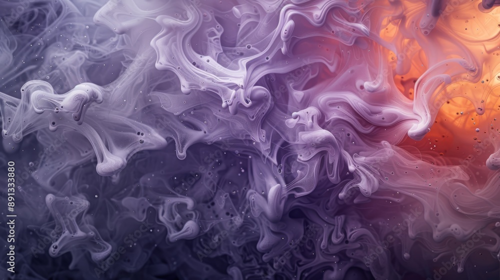 Poster abstract artistic image featuring swirling purple and fiery orange smoke patterns creating a dynamic