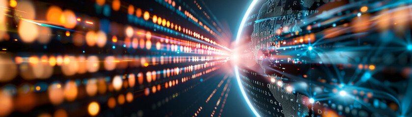 Fototapeta premium Futuristic Digital Space for Global Professionals 