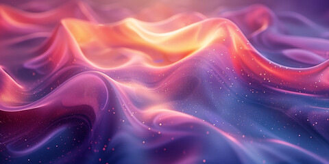 Obraz premium Big Rose Violet Neon Wave Background Wallpaper Backdrop, Wavy organic shape element