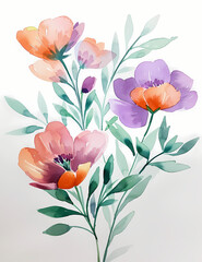 Obraz premium bouquet of flowers on white background 