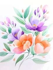 bouquet of flowers isolated on white background 