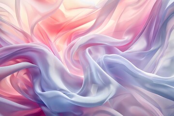 Obraz premium In a beautifully dynamic composition, soft pastel waves swirl together, creating an abstract representation of harmony and tranquility in a vibrant visual display.