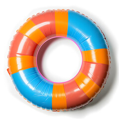 Inflatable Pool Ring top view isolated on white background