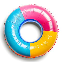 Inflatable Pool Ring top view isolated on white background