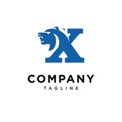 Letter X Bear Head Logo Icon Vector