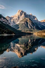 lake in mountain nature landscape