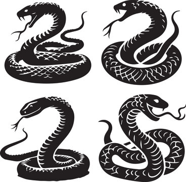 snake silhouette, snake icon, snake vector,  