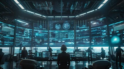 Futuristic Control Room  Mission Control Center - Powered by Adobe