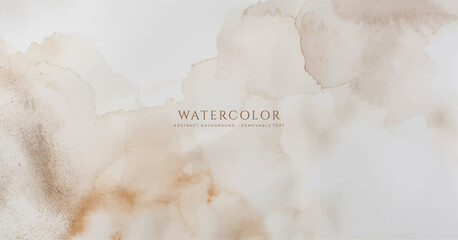 Abstract horizontal watercolor background. Hand drawn vector texture. Brush stroked painting pastel color watercolour