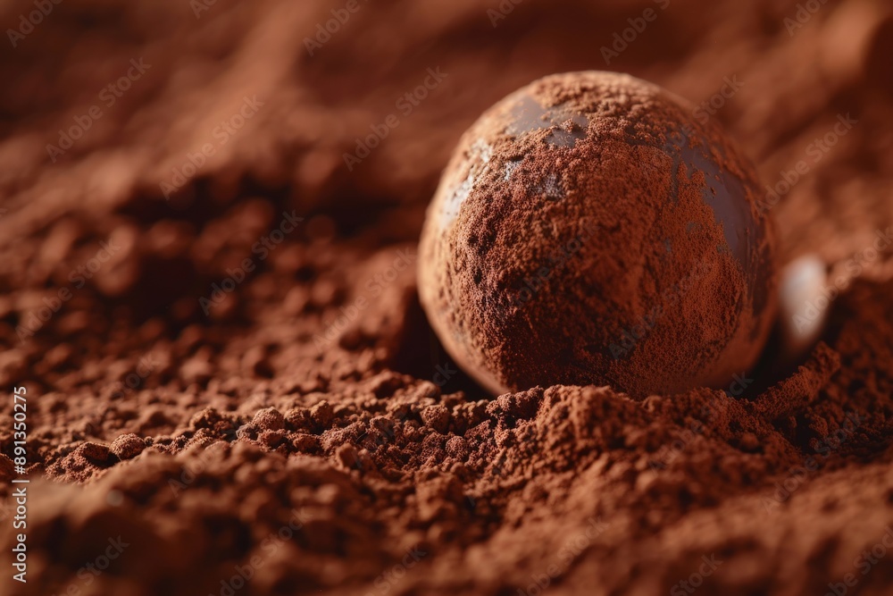 Aufkleber a visually rich chocolate truffle is seen nestled in deep cocoa powder, inviting an indulgent experi
