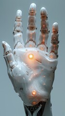 Obraz premium AI-powered robotic hand performing delicate surgery, precision and innovation, advanced medical technology
