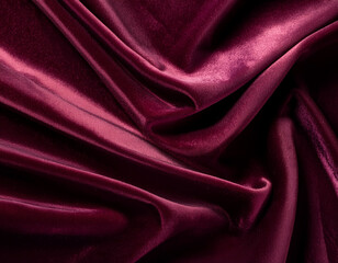 Obraz premium Deep Burgundy Velvet Fabric Texture with a Velvety, Soft Surface