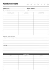 Marketing Planning Page Planner Sheets efficient way to organize & track their marketing activities
