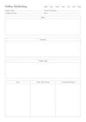 Marketing Planning Page Planner Sheets efficient way to organize & track their marketing activities
