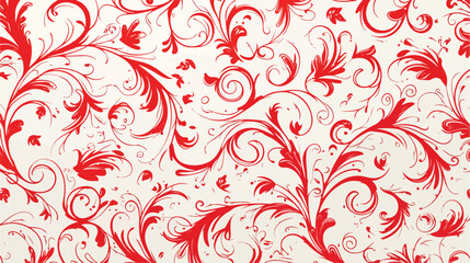 Red vector swirls seamless pattern flat vector style