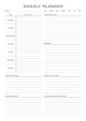 Versatile Generic Planning Pages and Planner Sheets Design Template for daily, weekly, and monthly organization for organizing daily routines and personal goals
