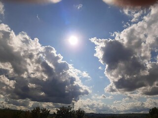 sun between the clouds