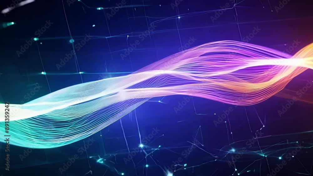 Poster vibrant threads of data twist and turn through the air reflecting the fluidity and agility of highsp