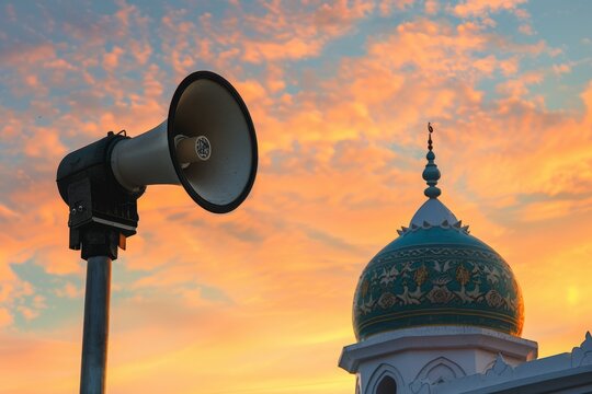 Muslim prayer call from a mosque.
