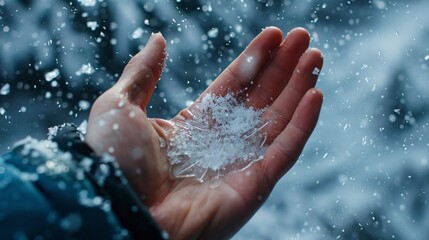 Fototapeta premium Hand Reacting to Cold Surface