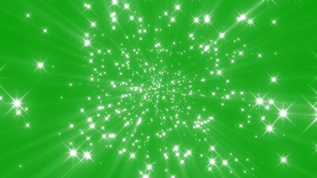Glitter sparkle animated green screen, 4K Chroma key 3d animation. White shining dust light. Bokeh light lights effect background. Glowing stars sparkle. Concept: Christmas, party, celebrate, birthday