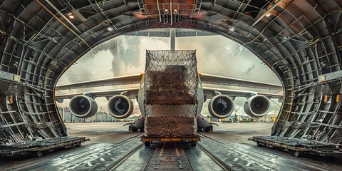 Cargo Carriers of the World: A wide-body cargo plane with its cargo doors open, revealing a maze of netting and crates.