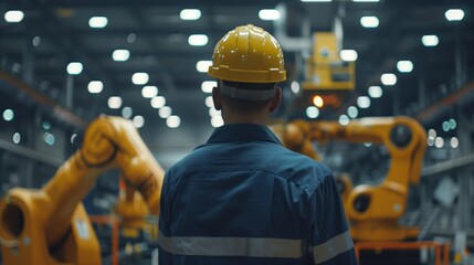 Autonomous Factory Visualization Featuring Robotic Systems And Human Control In Future Oriented Industrial Environment