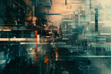 close up horizontal abstract illustration of transparent layered background