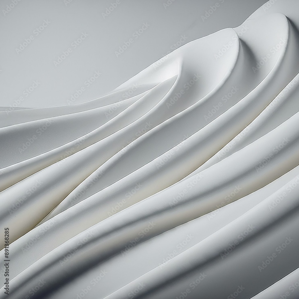 Aufkleber a close-up of flowing white fabric, creating a mesmerizing pattern of curves and shadows. the smooth