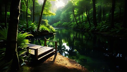 Reflections in the Enchanted Forest || Enchanted Greenway || AI Generated