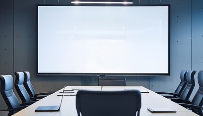 Mockup presentation screen for displaying images in office meeting rooms. advertising, promotions, wallpapers.