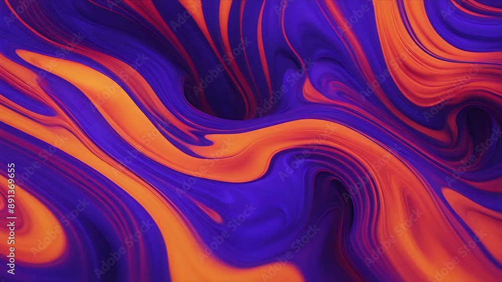 Aufkleber fluid abstract pattern with swirling lines and bold hues, dynamic background