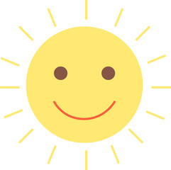 스마일 웃는 얼굴 날씨 햇님, 해