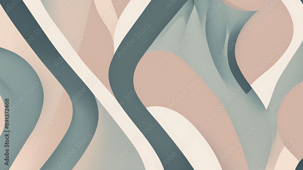 Poster minimalist abstract pattern with clean lines and muted colors, modern design