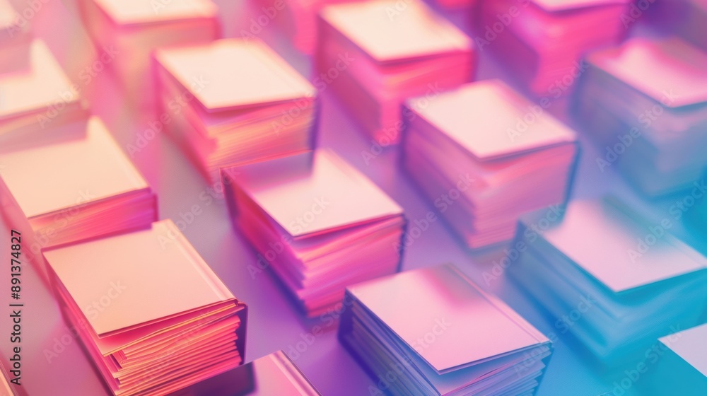 Aufkleber an arrangement of stacked square blocks in pastel colors, creating a modern and abstract geometric b