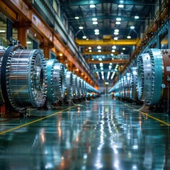 Fototapeta premium Sustainable Green Energy Solutions for Manufacturing Industry Efficiency