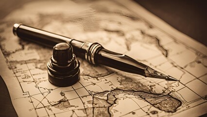 stylish pen and map set is the perfect accessory for any traveler