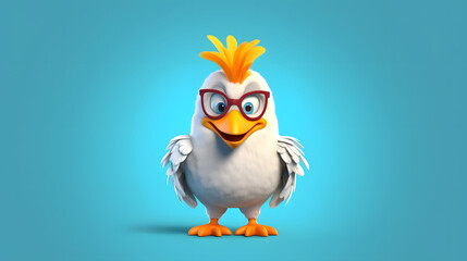 Obraz premium Chicken 3d cartoon style