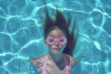 Naklejka premium Peach-colored retro sunglasses. Beautiful simple AI generated image in 4K, unique.